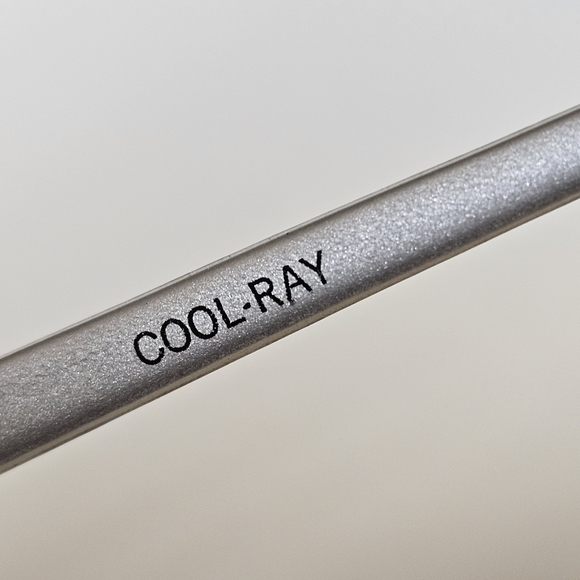 Vintage Cool-Ray Sunglasses Flat Top Silver Patterned Brown Gradient Lenses - Picture 10 of 13